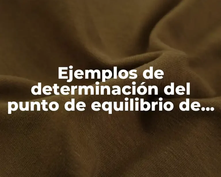 Ejemplos de determinación del punto de equilibrio de mercado