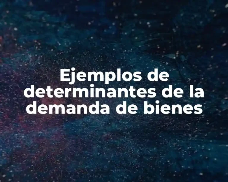 Ejemplos de determinantes de la demanda de bienes