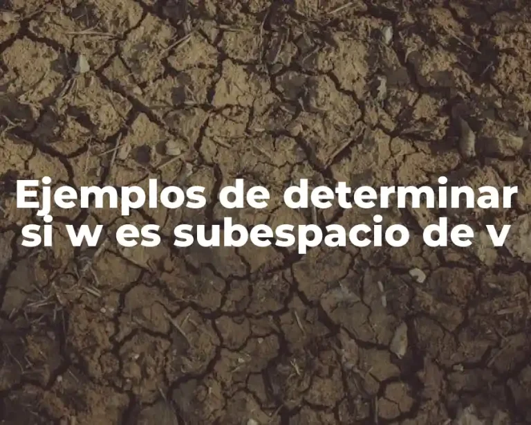 Ejemplos de determinar si w es subespacio de v