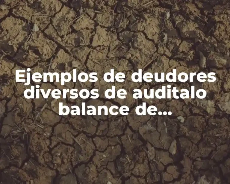 Ejemplos de deudores diversos de auditalo balance de comprobacion