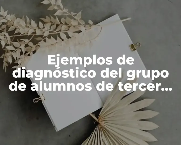 Ejemplos de diagnóstico del grupo de alumnos de tercer grado