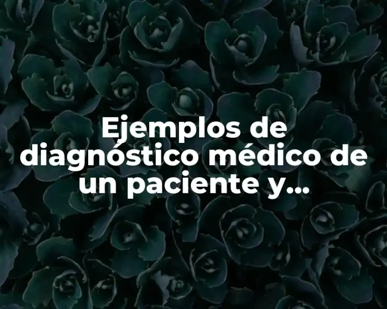 Ejemplos de diagnóstico médico de un paciente y Significado