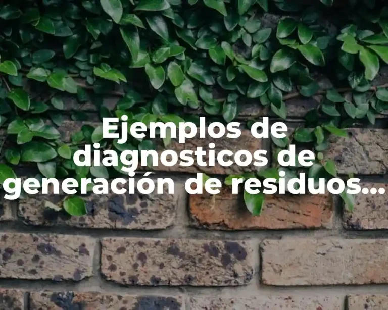 Ejemplos de diagnosticos de generación de residuos peligrosos y Significado