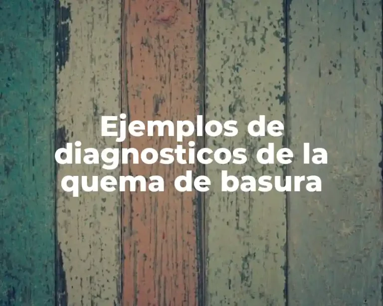 Ejemplos de diagnosticos de la quema de basura