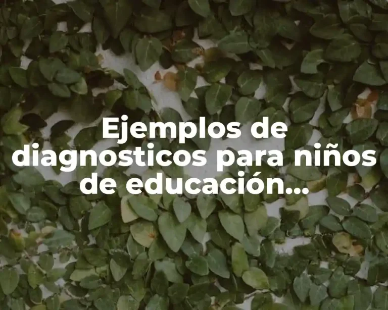 Ejemplos de diagnosticos para niños de educación preescolar