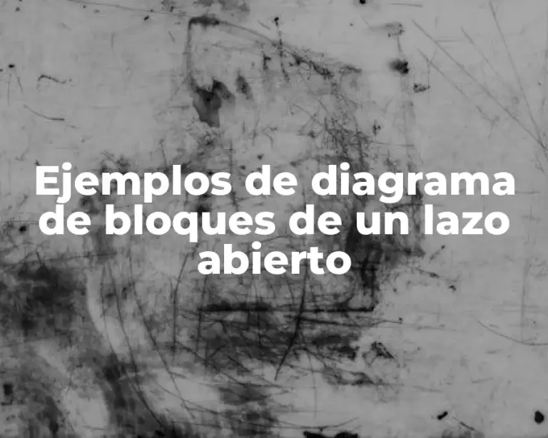 Ejemplos de diagrama de bloques de un lazo abierto