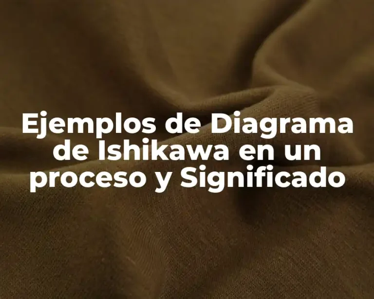 Ejemplos de Diagrama de Ishikawa en un proceso y Significado