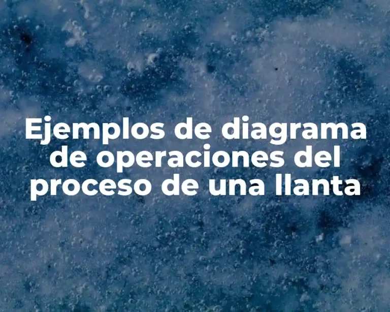 Ejemplos de diagrama de operaciones del proceso de una llanta