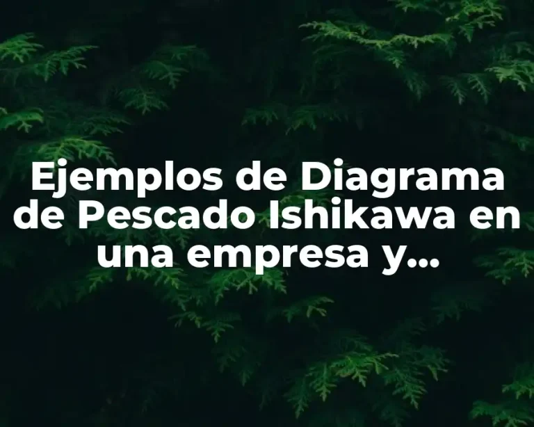 Ejemplos de Diagrama de Pescado Ishikawa en una empresa y Significado