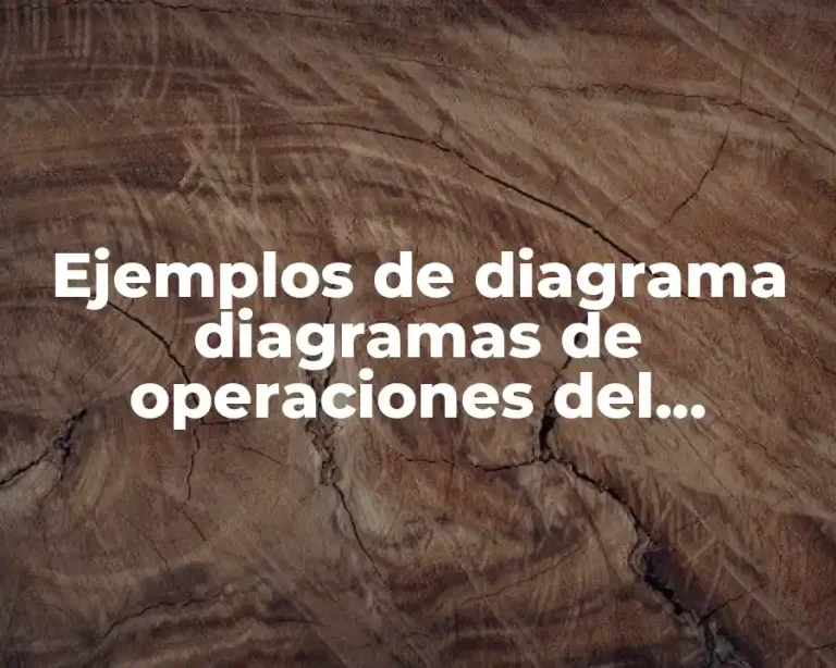 Ejemplos de diagrama diagramas de operaciones del proceso