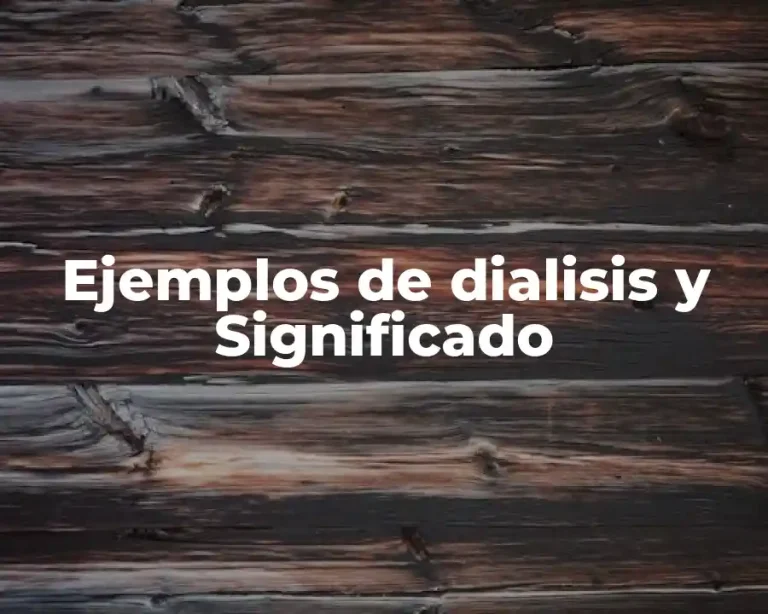 Ejemplos de dialisis y Significado