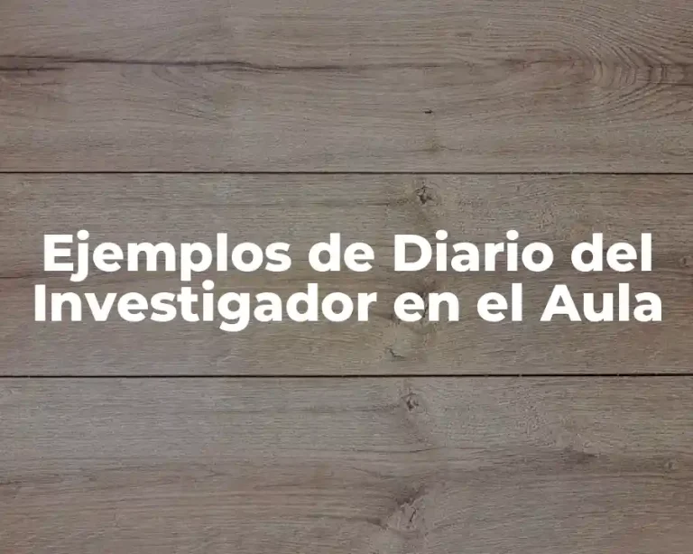 Ejemplos de Diario del Investigador en el Aula