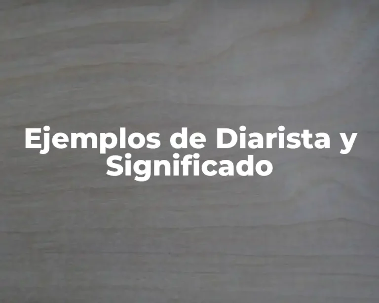 Ejemplos de Diarista y Significado