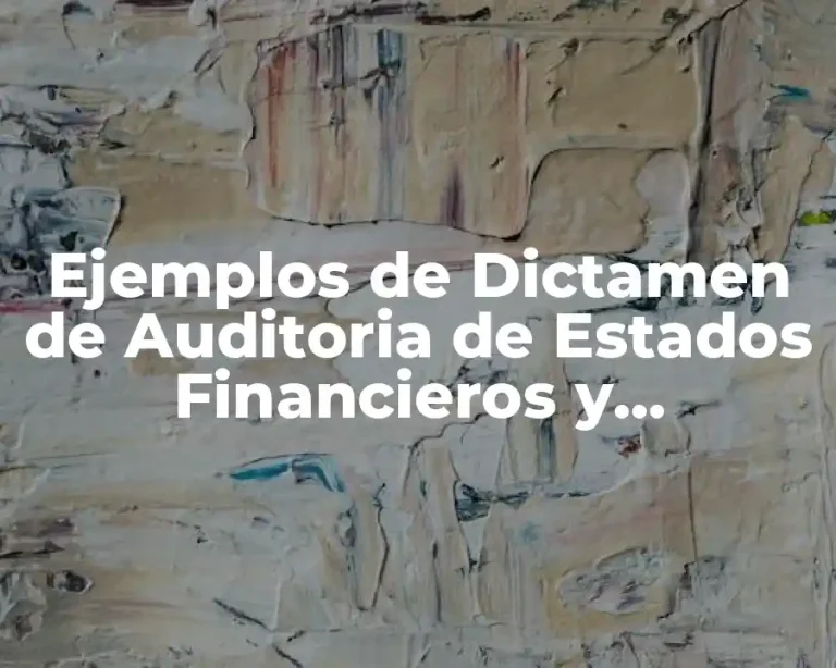 Ejemplos de Dictamen de Auditoria de Estados Financieros y Significado