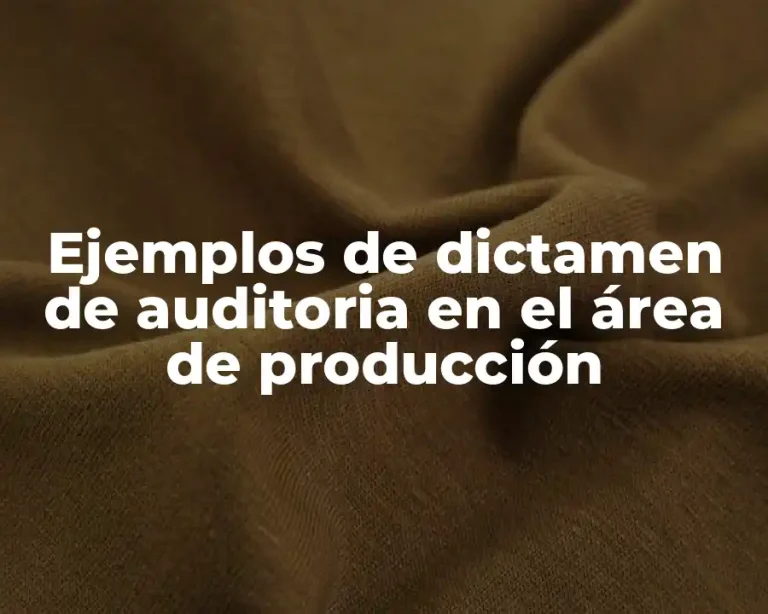 Ejemplos de dictamen de auditoria en el área de producción
