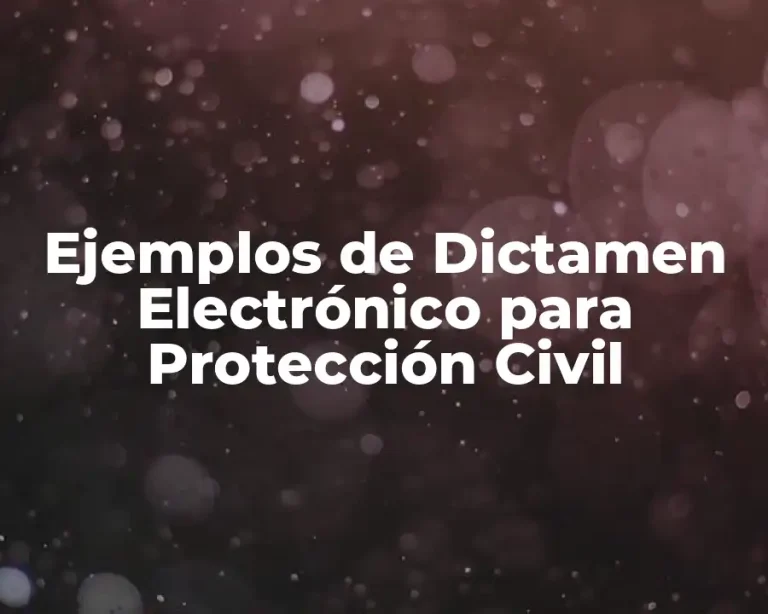 Ejemplos de Dictamen Electrónico para Protección Civil