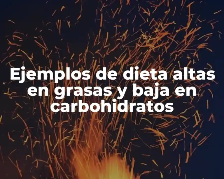 Ejemplos de dieta altas en grasas y baja en carbohidratos
