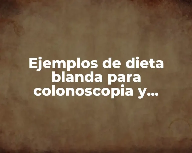 Ejemplos de dieta blanda para colonoscopia y Significado