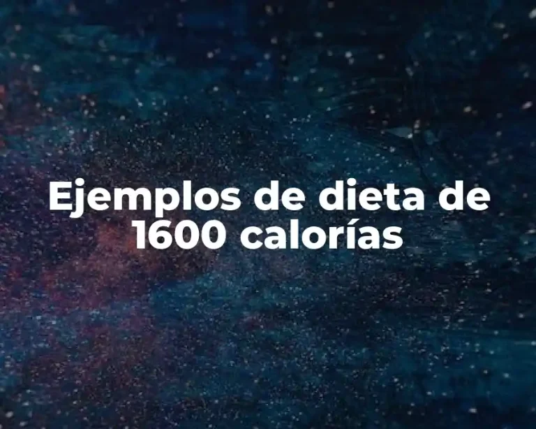 Ejemplos de dieta de 1600 calorías