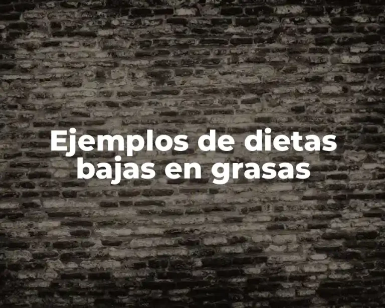 Ejemplos de dietas bajas en grasas