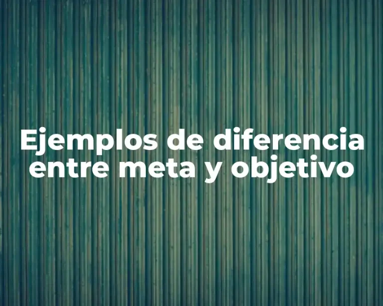 Ejemplos de diferencia entre meta y objetivo