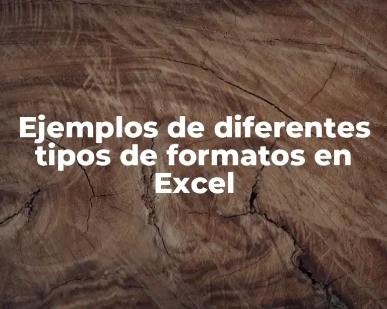 Ejemplos de diferentes tipos de formatos en Excel