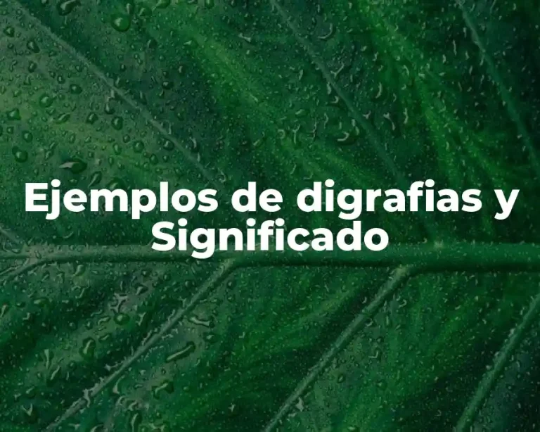 Ejemplos de digrafias y Significado