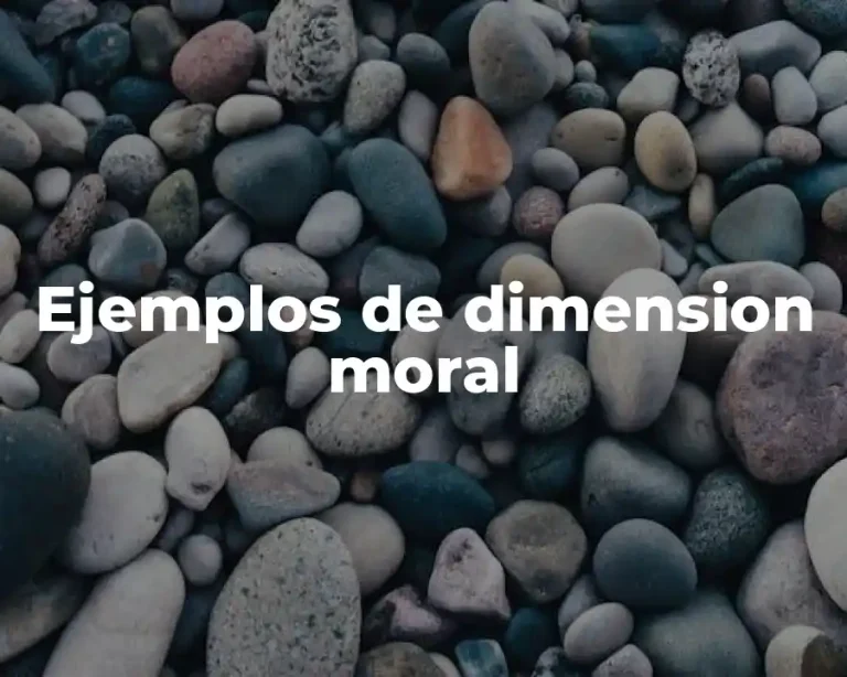Ejemplos de dimension moral