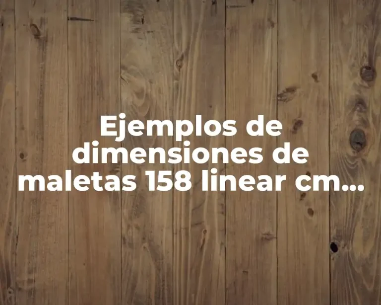 Ejemplos de dimensiones de maletas 158 linear cm 18kg