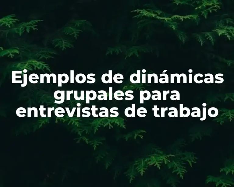 Ejemplos de dinámicas grupales para entrevistas de trabajo