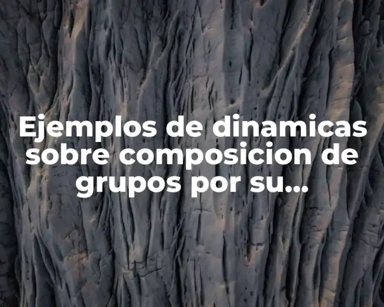 Ejemplos de dinamicas sobre composicion de grupos por su naturaleza