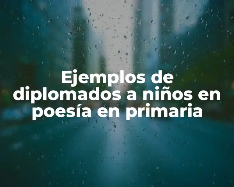 Ejemplos de diplomados a niños en poesía en primaria