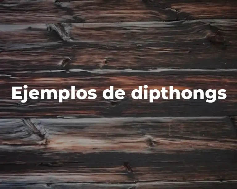 Ejemplos de dipthongs