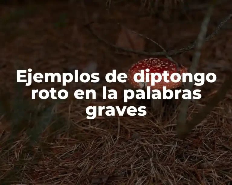 Ejemplos de diptongo roto en la palabras graves