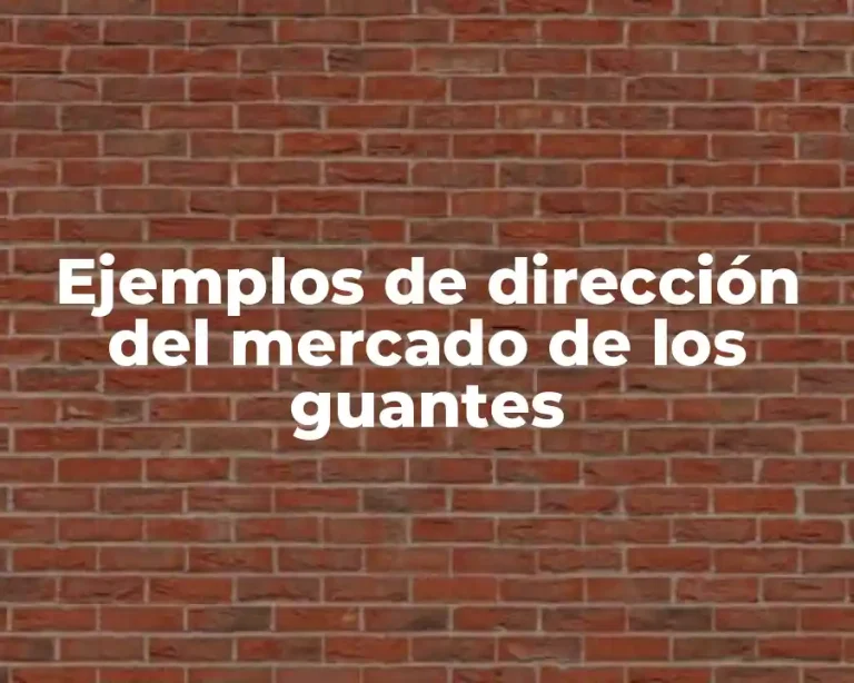 Ejemplos de dirección del mercado de los guantes