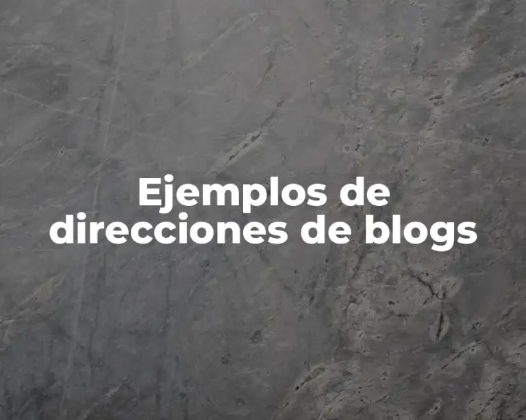 Ejemplos de direcciones de blogs