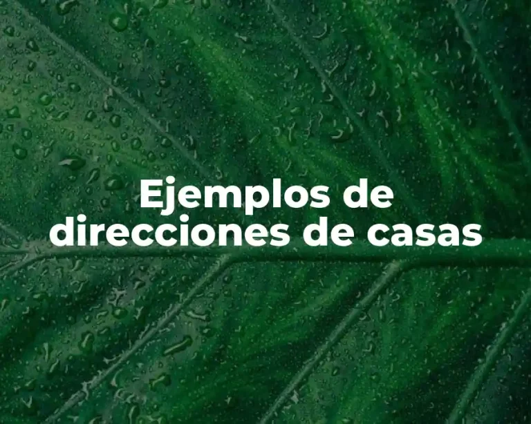 Ejemplos de direcciones de casas