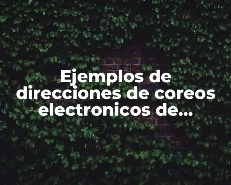 Ejemplos de direcciones de coreos electronicos de recuperacion y Significado