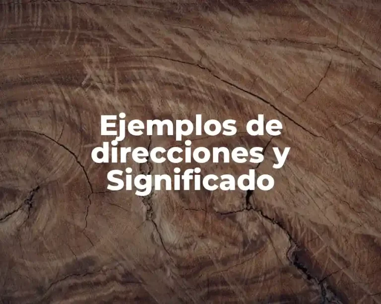 Ejemplos de direcciones y Significado