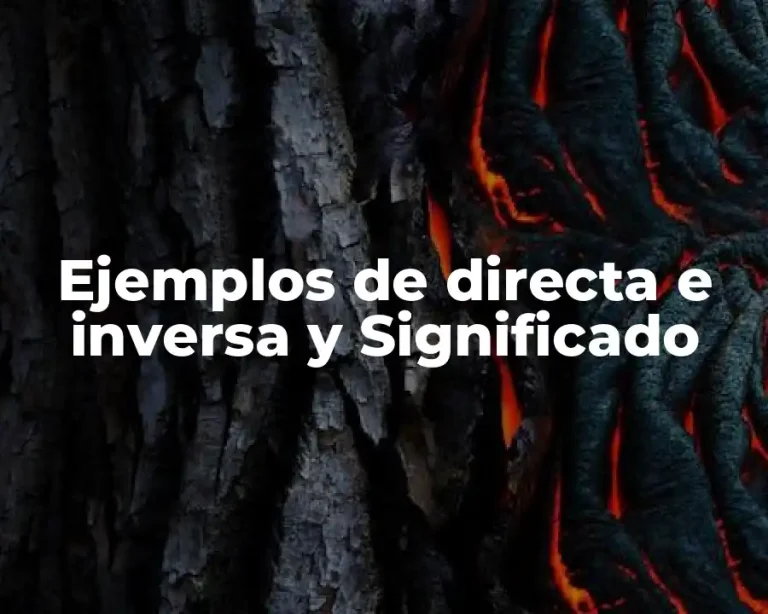 Ejemplos de directa e inversa y Significado