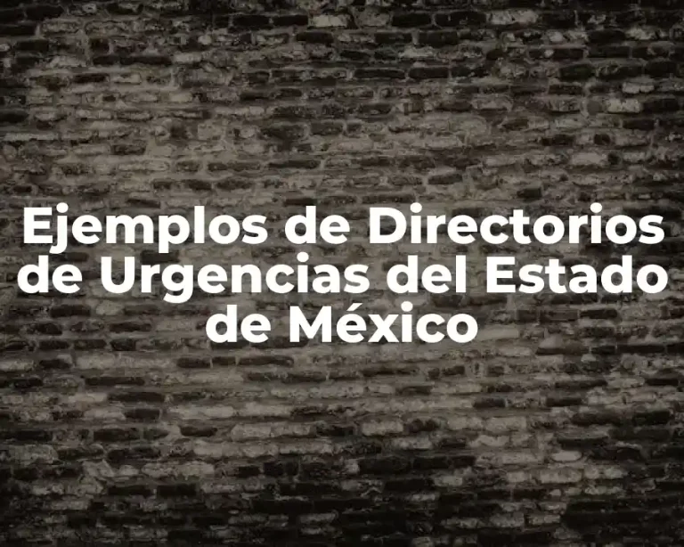 Ejemplos de Directorios de Urgencias del Estado de México