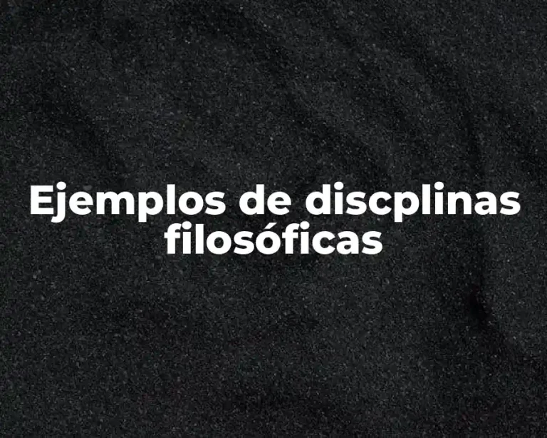 Ejemplos de discplinas filosóficas