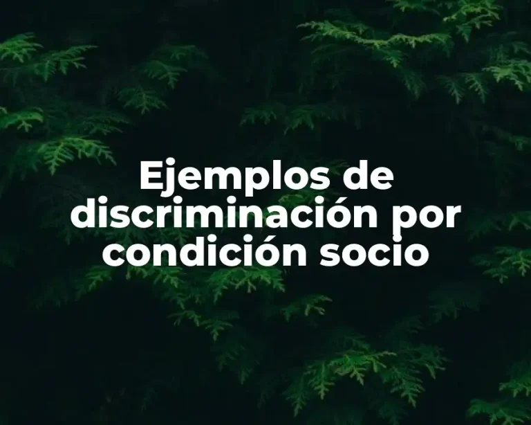 Ejemplos de discriminación por condición socio