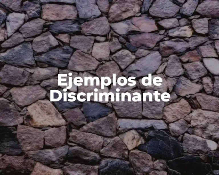 Ejemplos de Discriminante