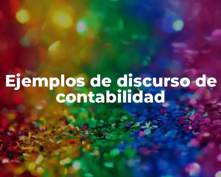 Ejemplos de discurso de contabilidad