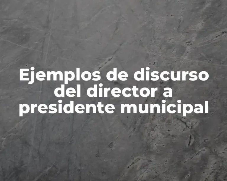 Ejemplos de discurso del director a presidente municipal