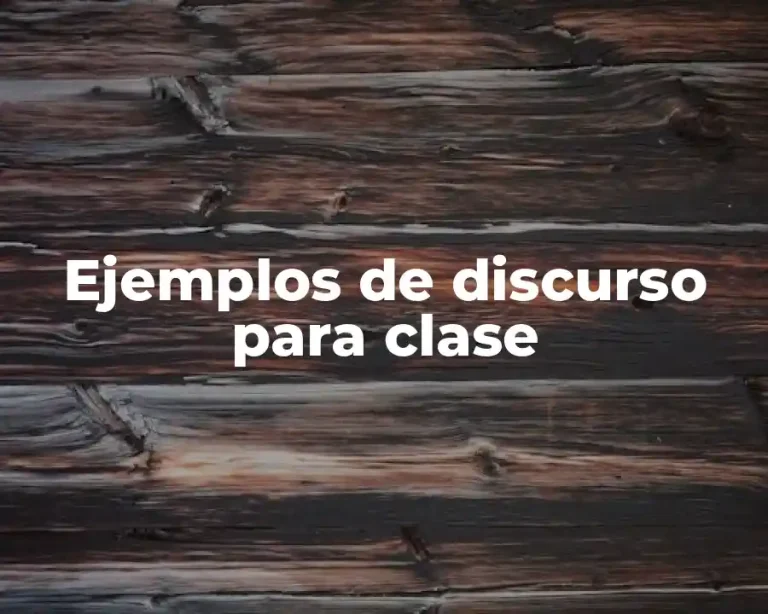 Ejemplos de discurso para clase