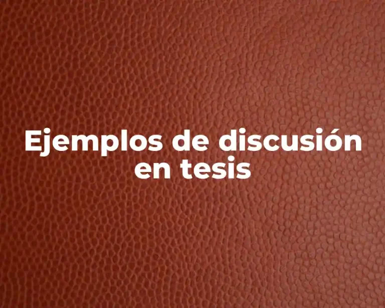Ejemplos de discusión en tesis