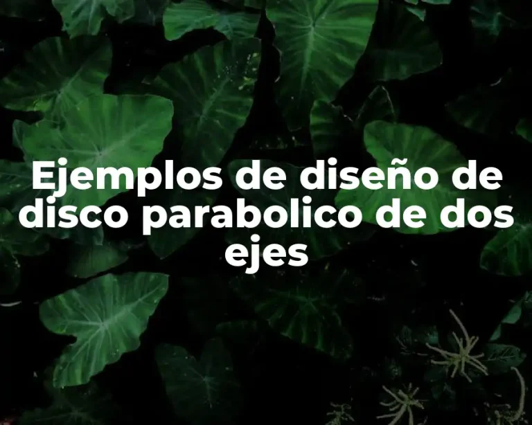 Ejemplos de diseño de disco parabolico de dos ejes
