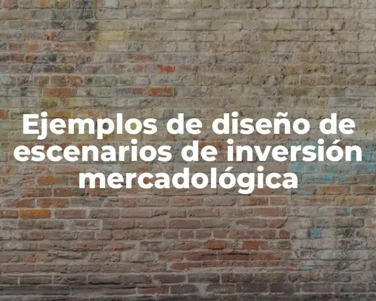 Ejemplos de diseño de escenarios de inversión mercadológica